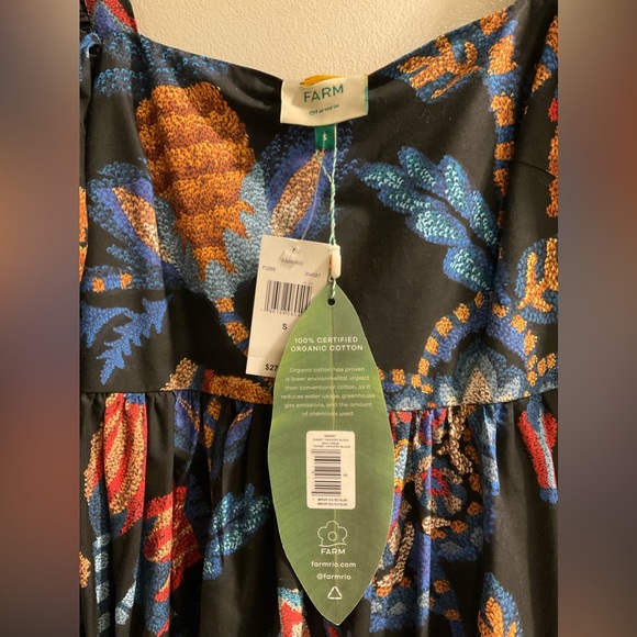 NWT FARM Rio Sunset Tapestry Black Maxi Dress small - Picture 7 of 12